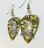 CLEARANCE Bald Eagle Head Charm Guitar Pick Earrings - Pick Your Color