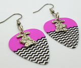 CLEARANCE Easter Bunny with a Carrot Charm Guitar Pick Earrings - Pick Your Color