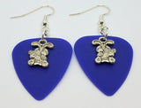CLEARANCE Easter Bunny with a Carrot Charm Guitar Pick Earrings - Pick Your Color