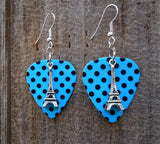 CLEARANCE Eiffel Tower 3D Charm Guitar Pick Earrings - Pick Your Color