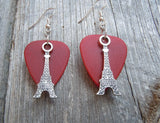 CLEARANCE Eiffel Tower Charm Guitar Pick Earrings - Pick Your Color