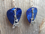 CLEARANCE Eiffel Tower with a Star Guitar Pick Earrings - Pick Your Color