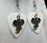 CLEARANCE Ornate Elephant Head Charm Guitar Pick Earrings - Pick Your Color