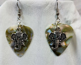 CLEARANCE Ornate Elephant Head Charm Guitar Pick Earrings - Pick Your Color