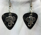 CLEARANCE Ornate Elephant Head Charm Guitar Pick Earrings - Pick Your Color