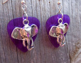 CLEARANCE Elephant Head Charm Guitar Pick Earrings - Pick Your Color