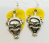 CLEARANCE Evil Clown Charm Guitar Pick Earrings - Pick Your Color