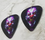 Evil Clown Peering Out From The Dark Guitar Pick Earrings
