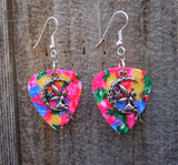 CLEARANCE Fairy on the Half Moon Charm Guitar Pick Earrings - Pick Your Color