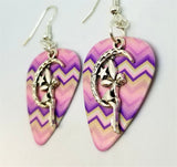 CLEARANCE Fairy on the Half Moon Charm Guitar Pick Earrings - Pick Your Color