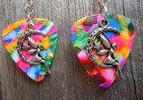 CLEARANCE Fairy on the Half Moon Charm Guitar Pick Earrings - Pick Your Color