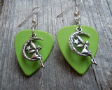 CLEARANCE Fairy on the Half Moon Charm Guitar Pick Earrings - Pick Your Color