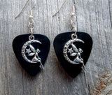 CLEARANCE Fairy on the Half Moon Charm Guitar Pick Earrings - Pick Your Color