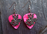 Fairy Sitting Down Charm Guitar Pick Earrings - Pick Your Color