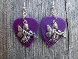 CLEARANCE Fairy Sitting Sideways Charm Guitar Pick Earrings - Pick Your Color