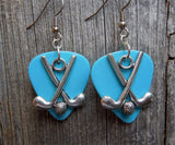 Field Hockey Charm Guitar Pick Earrings - Pick Your Color