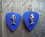 Fish Bone Charm Guitar Pick Earrings - Pick Your Color