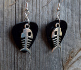 CLEARANCE Large Fish Bone Charm Guitar Pick Earrings - Pick Your Color
