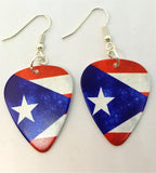 Puerto Rican Flag Guitar Pick Earrings