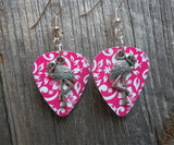 CLEARANCE Flamingo Charm Guitar Pick Earrings - Pick Your Color