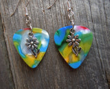 CLEARANCE Daisy Charm Guitar Pick Earrings - Pick Your Color