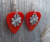 CLEARANCE Flower Charm Guitar Pick Earrings - Pick Your Color