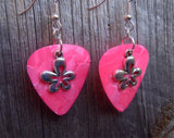 CLEARANCE Funky Flower Charm Guitar Pick Earrings - Pick Your Color