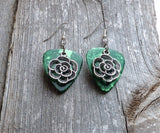 CLEARANCE Flower Carnation Charm Guitar Pick Earrings - Pick Your Color