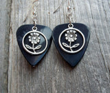 CLEARANCE Flower Charm Guitar Pick Earrings - Pick Your Color