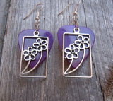 CLEARANCE Framed Flower Charm Guitar Pick Earrings - Pick Your Color