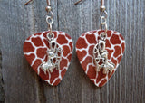 CLEARANCE Mother and Baby Giraffe Charm Guitar Pick Earrings - Pick Your Color