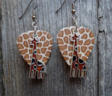 CLEARANCE Brown Giraffe Charm Guitar Pick Earrings - Pick Your Color