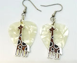 CLEARANCE Brown Giraffe Charm Guitar Pick Earrings - Pick Your Color