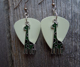 CLEARANCE Green Giraffe Charm Guitar Pick Earrings - Pick Your Color