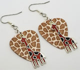CLEARANCE Red Giraffe Charm Guitar Pick Earrings - Pick Your Color