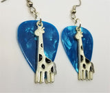 CLEARANCE White Giraffe Charm Guitar Pick Earrings - Pick Your Color