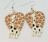 CLEARANCE White Giraffe Charm Guitar Pick Earrings - Pick Your Color