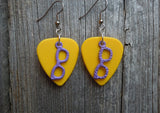CLEARANCE Purple Glasses Charms Guitar Pick Earrings - Pick Your Color