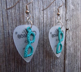 CLEARANCE Teal Glasses Charms Guitar Pick Earrings - Pick Your Color