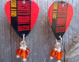 Guns n Roses Use Your Illusion Guitar Pick Earrings with Fire Opal Crystal Dangles