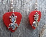 CLEARANCE Goldfish Charm Guitar Pick Earrings - Pick Your Color