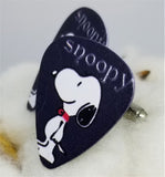Snoopy on Black Guitar Pick Cufflinks