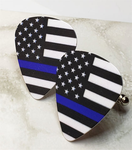 Police Support Awareness Flag Guitar Pick Cufflinks