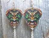 Monster Guitar Pick Earrings with Swarovski Crystal Dangles