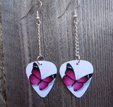 Dangling Beautiful Purple Butterfly Guitar Pick Earrings