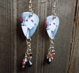 Girl with Attitude Guitar Pick Earrings with Crystal Dangles