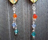 Paul Cezanne The Gulf of Marseilles Guitar Pick Earrings with Crystal Dangles