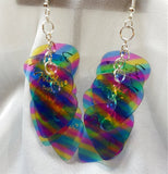 Rainbow Stripes Cascading Guitar Pick Earrings