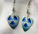 Nuclear Symbol Guitar Pick Earrings with Silver Swarovski Crystals