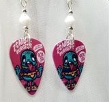 Zombie Burgers Guitar Pick Earrings with White Swarovski Crystals